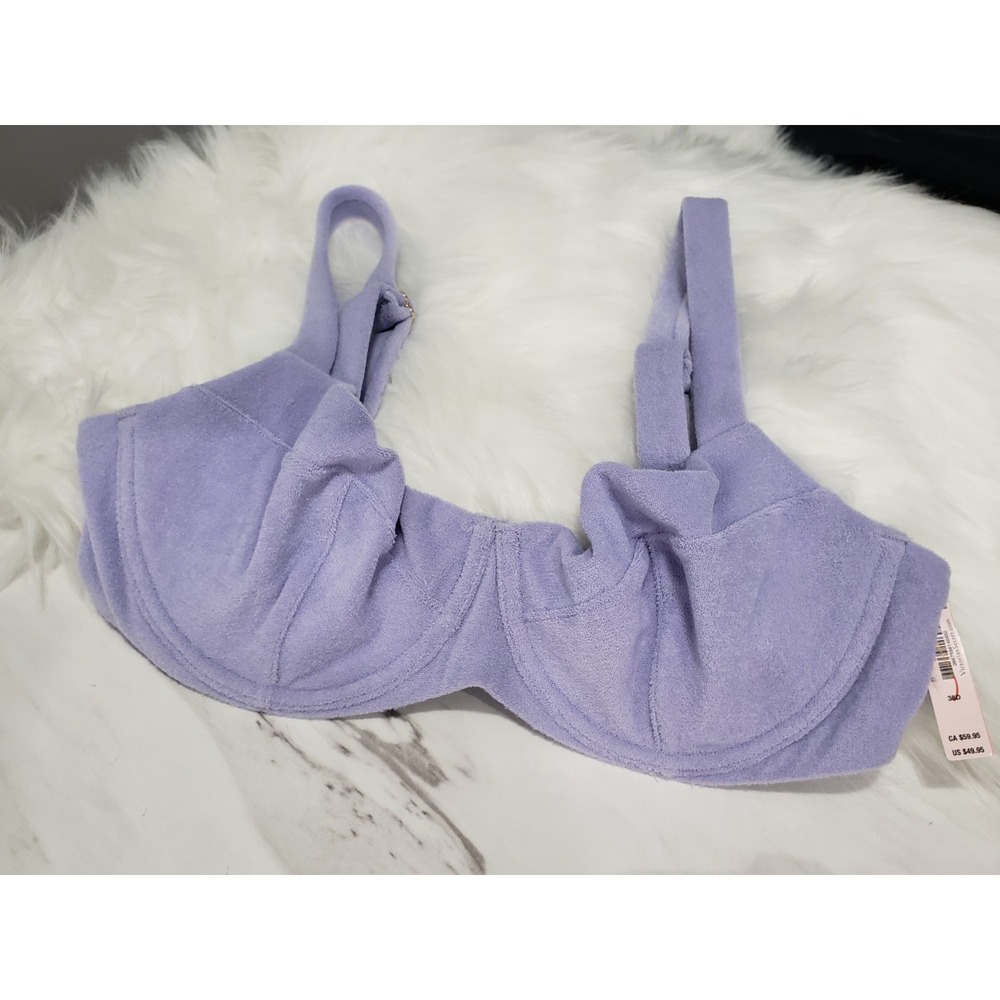 NEW 38D Victoria's Secret Lilac Terry Cloth Underwire Bikini‎ Top